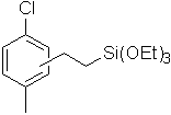 1,1,1-Triethoxy-3-(p-chlorotolyl)-1-silapropane, 98% (mixture of isomers) 구조식, C16H29ClO3Si