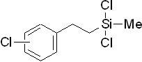 2,2-Dichloro-4-(chlorophenyl)-2-silabutane, 98% (mixture of isomers) 구조식, CAS 6316-86-3, C9H11Cl3Si