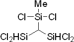 1,1,3,3-Tetrachloro-2-(dichlorosilyl)-1,3-disilabutane 구조식, CAS 166970-83-8, C2H6Cl6Si3