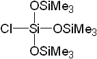 Tris(trimethylsiloxy)chlorosilane 구조식, CAS 17905-99-6, C9H27Cl3Si4