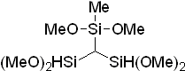 1,1,3,3-Tetramethoxy-2-(dimethoxysilyl)-1,3-disilabutane 구조식, C8H24O6Si3