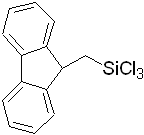 9-[(Trichlorosilyl)methyl]fluorene 구조식, C14H11Cl3Si