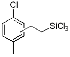 1,1,1-Trichloro-3-(p-chlorotolyl)-1-silapropane, 98% (mixture of isomers) 구조식, C9H10Cl4Si