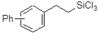 3-Biphenyl-1,1,1-trichloro-1-silapropane, 98% (mixture of isomers) 구조식, C14H13Cl3Si