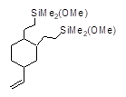 1,2-Bis(2-dimethylmethoxysilylethyl)-4-vinylcyclohexane (isomeric mixture) 구조식, C18H38O2Si2
