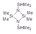 1,3-Bis(dimethylsilyl)-2,2,4,4-tetramethylcyclodisilazane 구조식, C6H20N2Si3