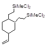 1,2-Bis(2-methyldichlorosilylethyl)-4-vinylcyclohexane (isomeric mixture) 구조식, C14H26Cl4Si2