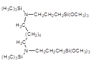 N,N’-Bis[(3-trimethoxysilyl)propyl]-N,N’-Bis(trimethylsilyl)hexylenediamine 구조식, C24H60N2O6Si4