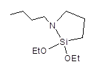 N-n-Butyl-aza-2,2-diethoxysilacyclopentane 구조식, C11H25NO2Si
