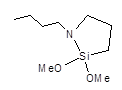 N-n-Butyl-aza-2,2-dimethoxysilacyclopentane 구조식, CAS 618914-44-6, C9H21NO2Si