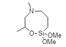 1,1-Dimethoxy-3,5-dimethyl-2-oxa-5-aza-1-silacyclooctane 구조식, C9H21NO3Si