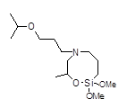 1,1-Dimethoxy-5-(3-isopropoxypropyl)-3-methyl--2-oxa-5-aza-1-silacyclooctane 구조식, C14H31NO4Si