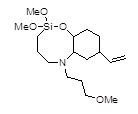 3,3-Dimethoxy-7-(3-methoxypropyl)-10-vinyl-2-oxa-7-aza-3-sila-bicyclo[6,4,0]dodecane (Mixture of isomers) 구조식, C17H33NO4Si