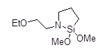 N-(2-Ethoxyethyl)aza-2,2-dimethoxy-2-silacyclopentane 구조식, C9H21NO3Si
