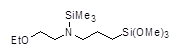 3-[N-(2-Ethoxyethyl)-N-(trimethylsilyl)amino]propyltrimethoxysilane 구조식, C13H33NO4Si2