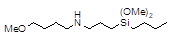 3-[N-(4-Methoxybutyl)amino]propylbutyldimethoxysilane 구조식, C14H33NO3Si