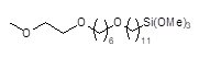 11-[6-(2-Methoxyethoxy)hexyloxy]undecyltrimethoxysilane 구조식, CAS 2091743-49-4, C23H50O6Si