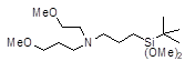 3-[N-(2-Methoxyethyl)-N-(3-methoxypropyl)amino]propyl(tert-butyl)dimthoxysilane 구조식, C16H37NO4Si