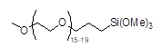 2-[Methoxy(polyethyleneoxy)15-19propyl]trimethoxysilane,tech-90 구조식, CAS 65994-07-2, CH3O(CH2CH2O)15-19(CH2)3Si(OCH3)3