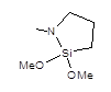 N-Methyl-aza-2,2-dimethoxysilacyclopentane 구조식, C6H15NO2Si