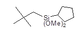 Neopentyl(cyclopentyl)dimethoxysilane 구조식, C12H26O2Si