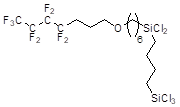 4-[6-{3-(Perfluorobutyl)propoxy}hexyldichlorosilyl]butyltrichlorosilane 구조식, C17H26Cl5F9OSi2