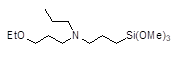 3-[N-Propyl-N-(3-ethoxypropyl)amino]propyltrimethoxysilane 구조식, C14H33NO4Si
