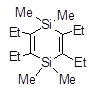 2,3,5,6-Tetraethyl-1,1,4,4-tetramethyl-1,4-disilacyclohexa-2,5-diene 구조식, C16H32Si2