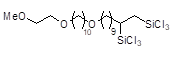 2-(Trichlorosilyl)-11-[10-(2-methoxyethoxy)decyloxy]undecyltrichlorosilane 구조식, CAS 2091743-25-6, C24H48Cl6O3Si2