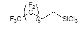(Tridecafluoro-1,1,2,2-tetrahydrooctyl)trichlorosilane 구조식, CAS 78560-45-9, C8H4Cl3F13Si