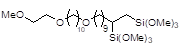 2-(Trimethoxysilyl)-11-[10-(2-methoxyethoxy)decyloxy]undecyltrimethoxysilane 구조식, CAS 2091743-82-5, C30H66O9Si2
