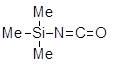 Trimethylsilylisocyanate 구조식, CAS 1118-02-1, C4H9NOSi