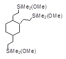 1,2,4-[Tris(2-dimethylmethoxysilylethyl)]cyclohexane 구조식, CAS 17196-09-7, C21H48O3Si3