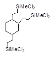 1,2,4-[Tris(2-methyldichlorosilylethyl)]cyclohexane 구조식, C15H30Cl6Si3
