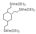 1,2,4-[Tris(2-methyldiethoxysilylethyl)]cyclohexane 구조식, C27H60O6Si3