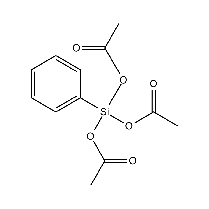 Phenyltriacetoxysilane 구조식, CAS 18042-54-1, C12H14O6Si