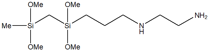 [N-(2-aminoethyl)]-7-amino-2,2,4,4-tetramethoxy-2,4-disilaheptane 구조식, C11H30N2O4Si2