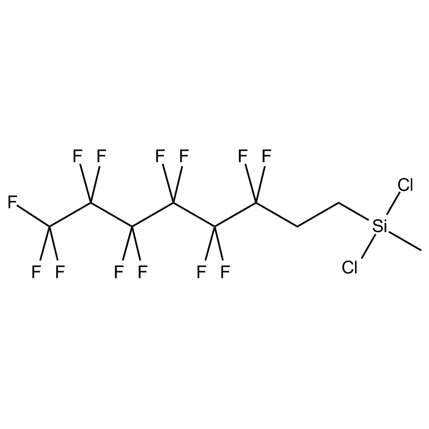 (Tridecafluoro-1,1,2,2-tetrahydrooctyl)methyldichlorosilane 구조식, CAS 73609-36-6, C9H7Cl2F13Si
