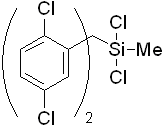 2,2-Dichloro-3,3-bis(2,5-dichlorophenyl)-2-silapropane 구조식, CAS 256343-27-8, C14H10Cl6Si