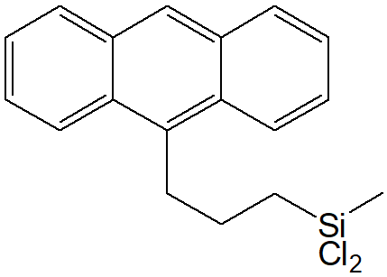 9-(3-Dichloromethylsilylpropyl)anthracene (Mixture of isomer) 구조식, CAS 125769-66-6, C18H18Cl2Si