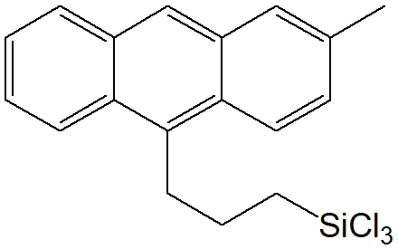 10-(3-trichlorosilylpropyl)-2-methylanthracene (Mixture of isomer) 구조식, CAS 104614-73-5, C18H17Cl3Si