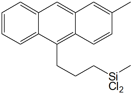 10-(3-dichloromethylsilylpropyl)-2-methylanthracene (Mixture of isomer) 구조식, C19H20Cl2Si