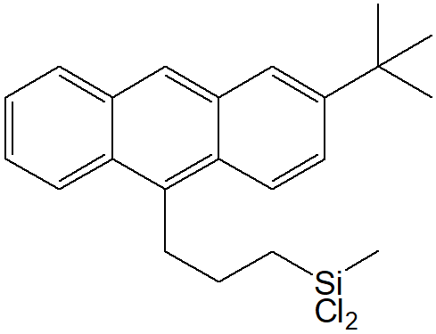 10-(3-Dichloromethylsilylpropyl)-2-(tert-butyl)anthracene (Mixture of isomer) 구조식, C22H26Cl2Si