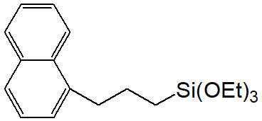 1-(3-(Triethoxysilyl)propyl)naphthalene 구조식, C19H28O3Si