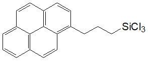 1-(3-(Trichlorosilyl)propyl)pyrene (mixture of isomers) 구조식, C19H15Cl3Si