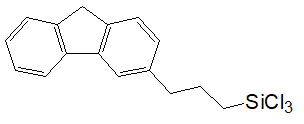 3-(3-(Trichlorosilyl)propyl)fluorene (mixture of isomers) 구조식, C16H15Cl3Si