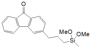 3-(3-(Dimethoxymethylsilyl)propyl)fluorenone (mixture of isomers) 구조식, C19H22O3Si