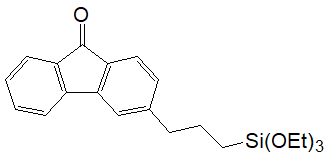 3-(3-(Triethoxysilyl)propyl)fluorenone (mixture of isomers) 구조식, C22H28O4Si