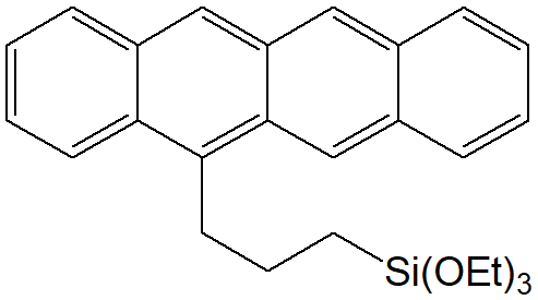 5-(3-Triethoxysilylpropyl)tetracene (Mixture of isomer) 구조식, C27H32O3Si