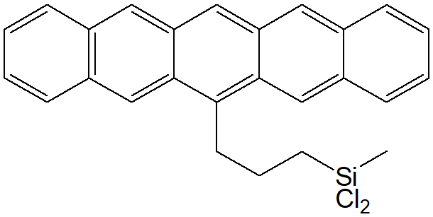 6-(3-Dichloromethylsilylpropyl)pentacene (mixture of isomer) 구조식, C26H22Cl2Si
